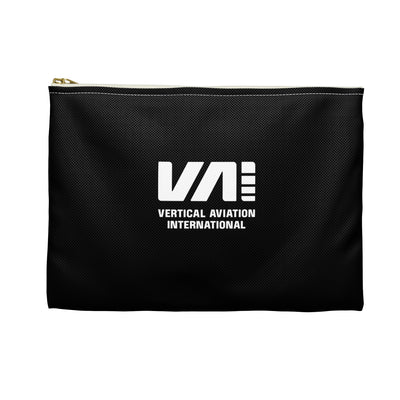 "VAI Apply Before Flight" Black Zippered Cosmetic Pouch