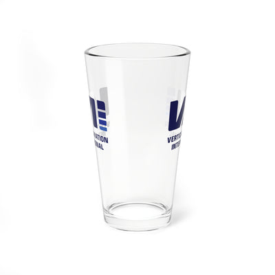 16oz. "VAI" Clear Glass Solid Base Pint Glass