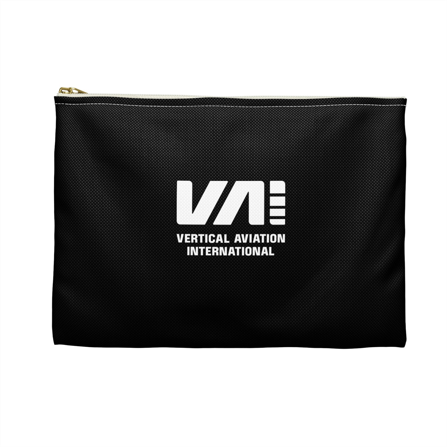 "VAI Apply Before Flight" Black Zippered Cosmetic Pouch