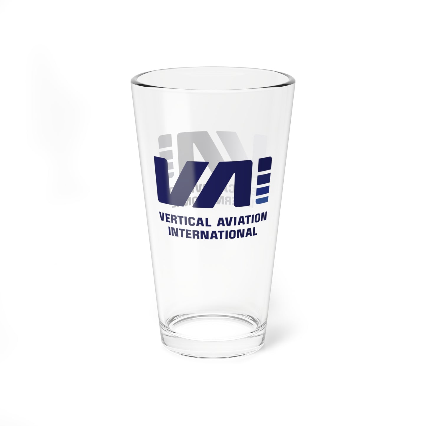 16oz. "VAI" Clear Glass Solid Base Pint Glass