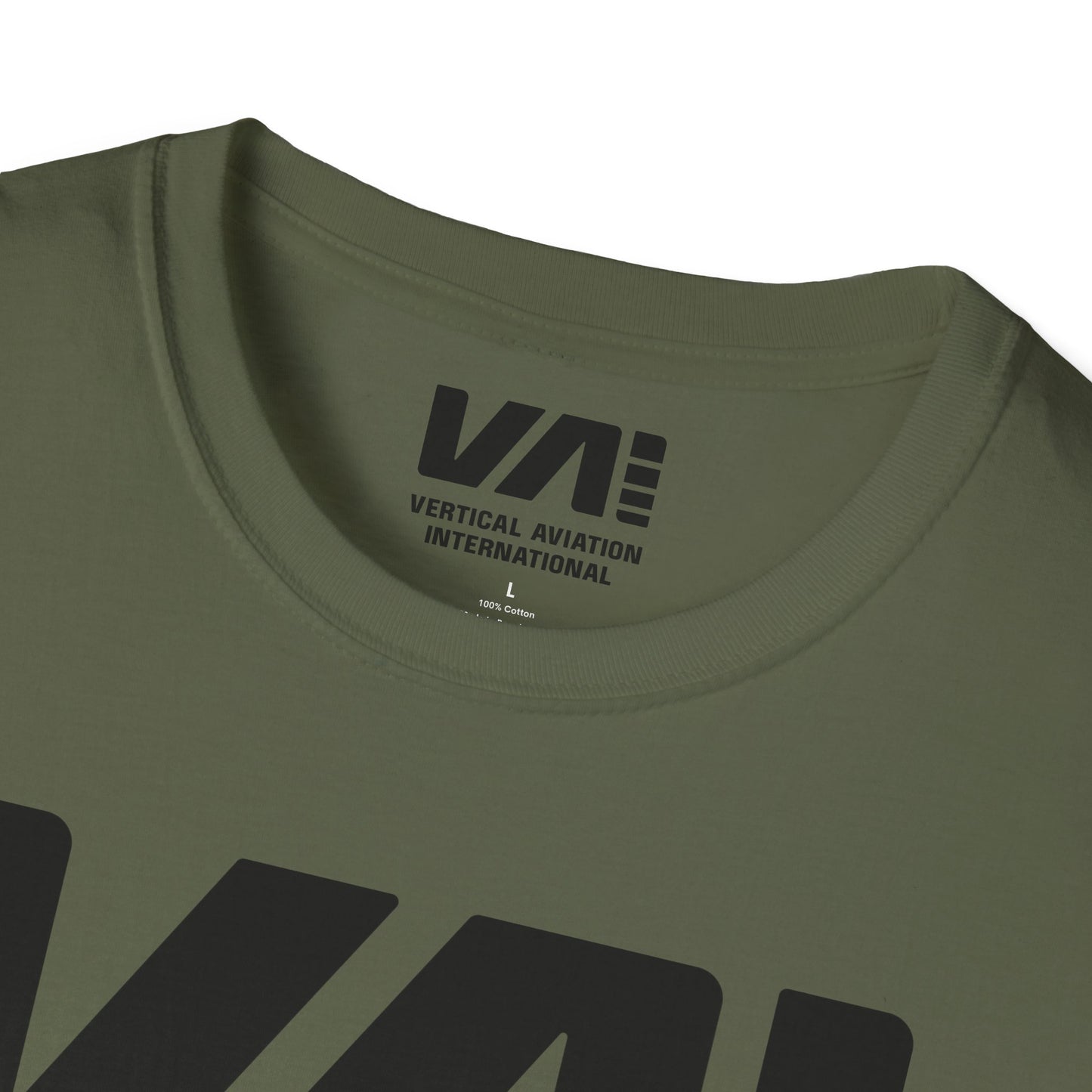 Unisex "VAI Black" Military Green Cotton Tee