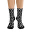 Socks - Black with White Helicopter All Over Print