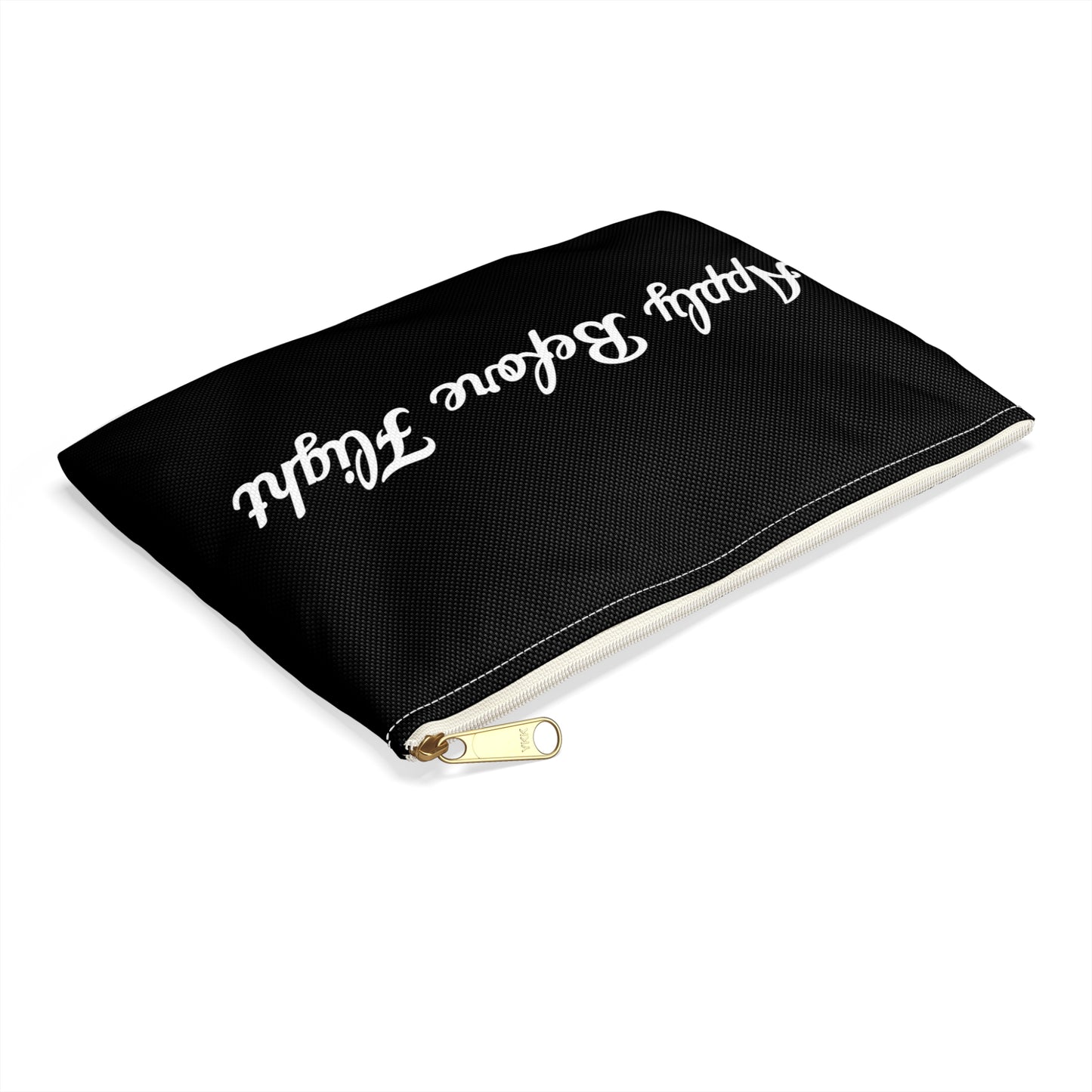 "VAI Apply Before Flight" Black Zippered Cosmetic Pouch