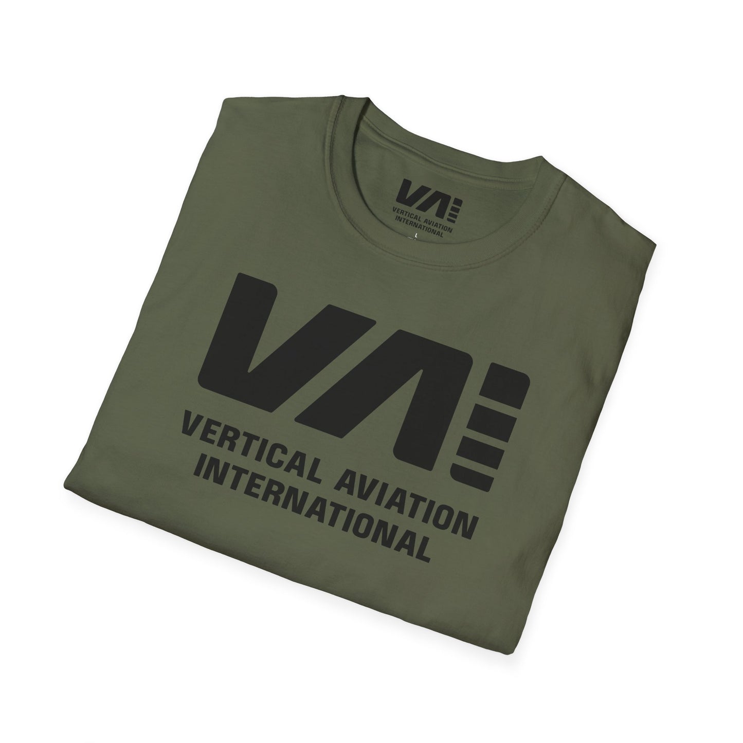 Unisex "VAI Black" Military Green Cotton Tee