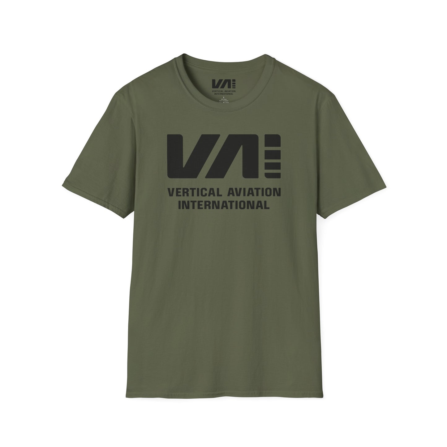 Unisex "VAI Black" Military Green Cotton Tee