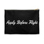 "VAI Apply Before Flight" Black Zippered Cosmetic Pouch